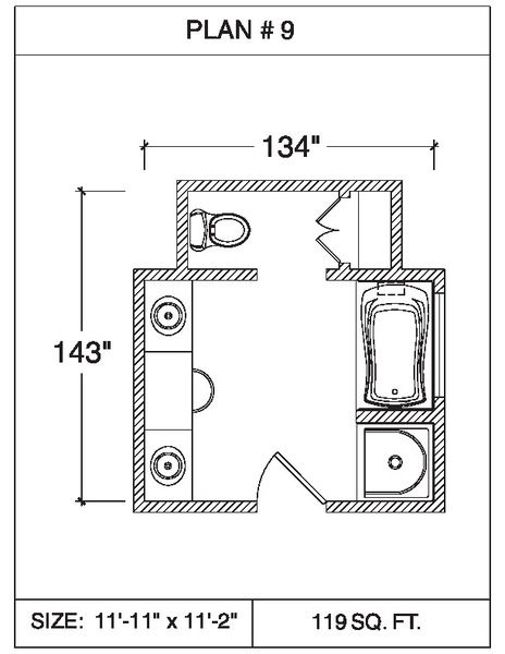 101 Floor Plans - Tempzone Cables with strips 65 sq.ft. - Bathroom ...