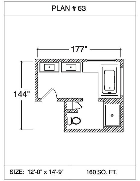 101 Floor Plans Tempzone Cables With Strip Bathroom - Plan 63. 75 sq.ft ...