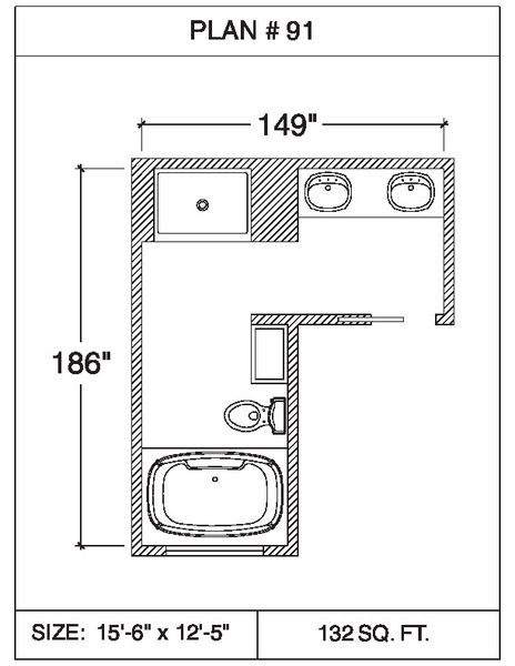 101 Floor Plans Tempzone Cables With Strip Bathroom - Plan 91. 65 sq.ft ...